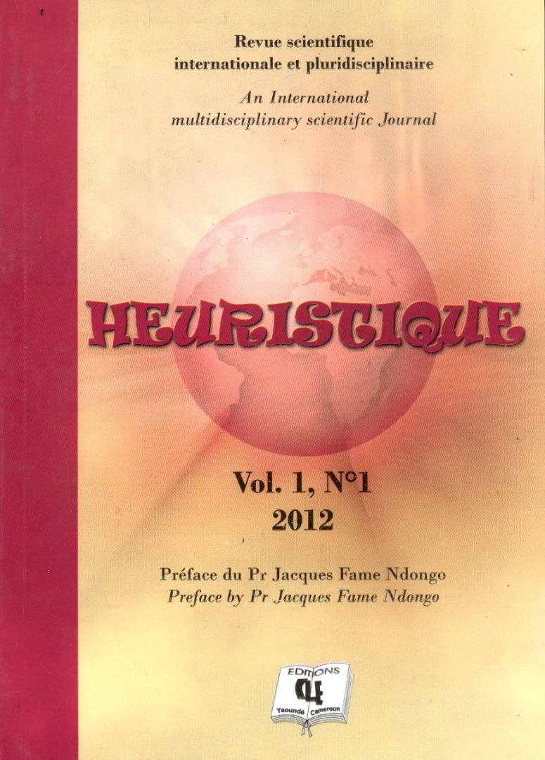 Heuristique Vol. 1, N°1